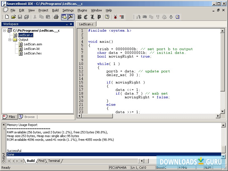 SourceBoost IDE screenshot