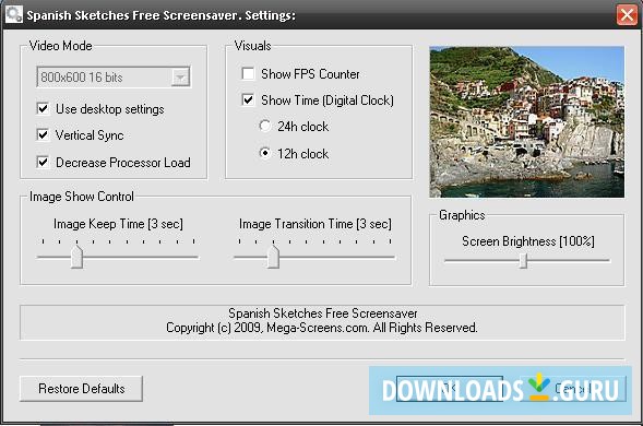 Spanish Sketches Free Screensaver