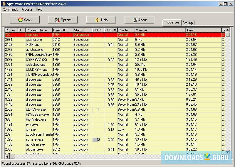 Spyware Process Detector