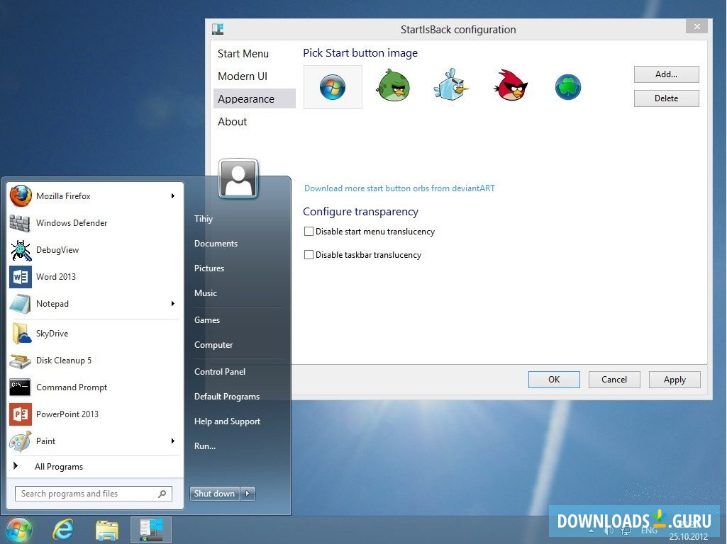 download the new for windows StartIsBack++ 3.6.10