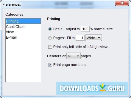 Printing Preferences