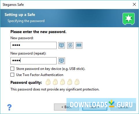 Setting Safe Master Password