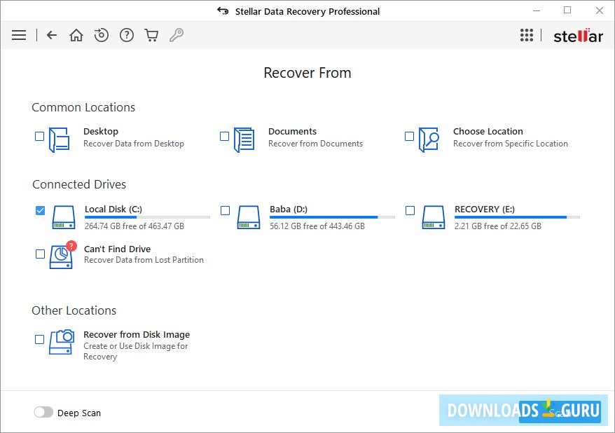 Select the folder location or drive volume and click 'Scan.'