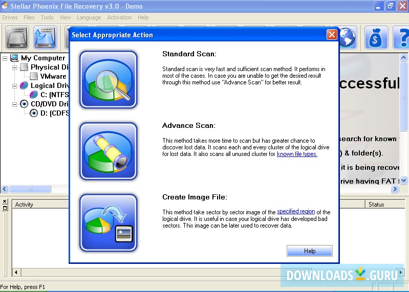 select the appropiate action