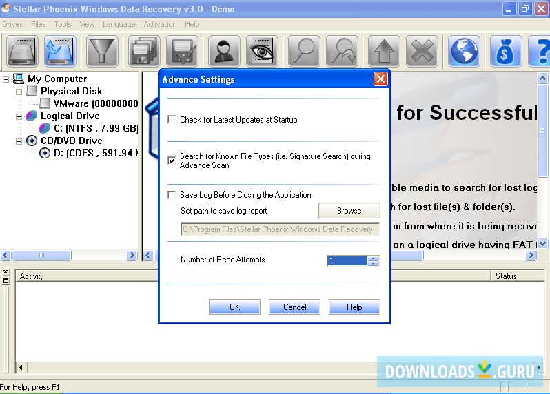 select advanced settings