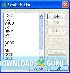 Edit symbols List window