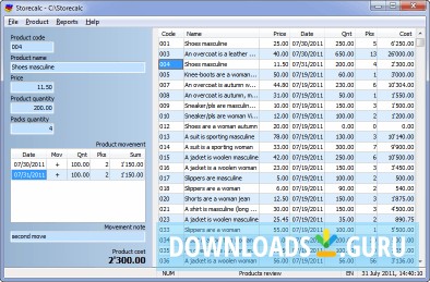 Main window of the program