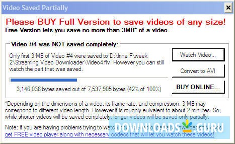 Video saved partially