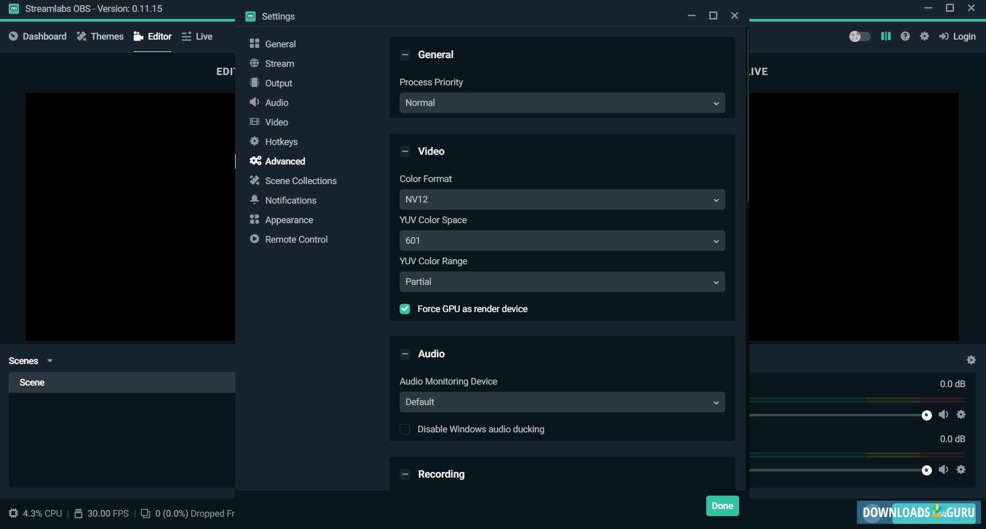 import obs settings to streamlabs obs