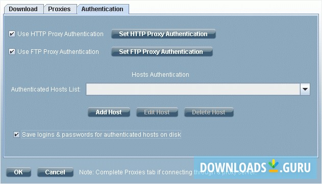Authentication settings