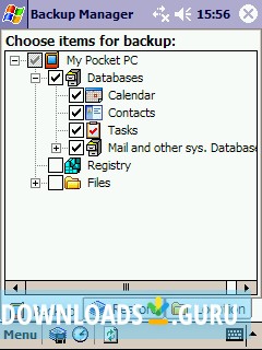 Choose items for backup