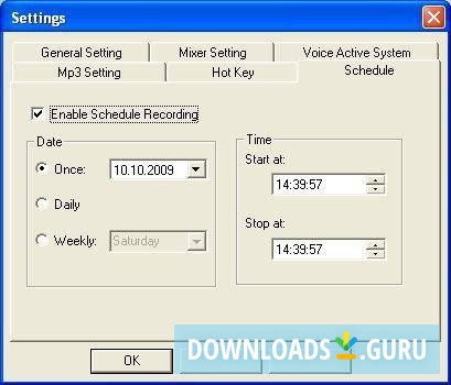 Schedule recording