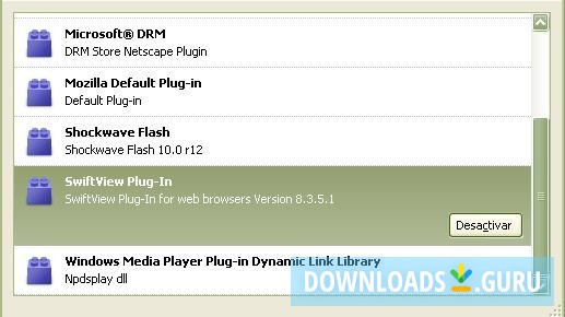 Firefox plug-in list