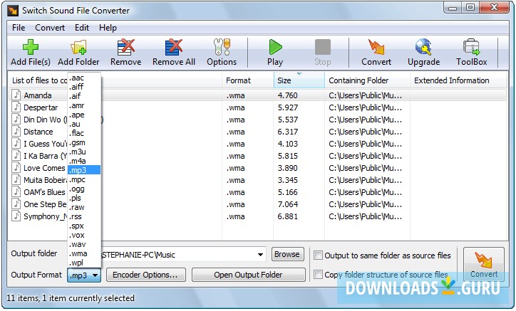 switch sound file converter windows 10
