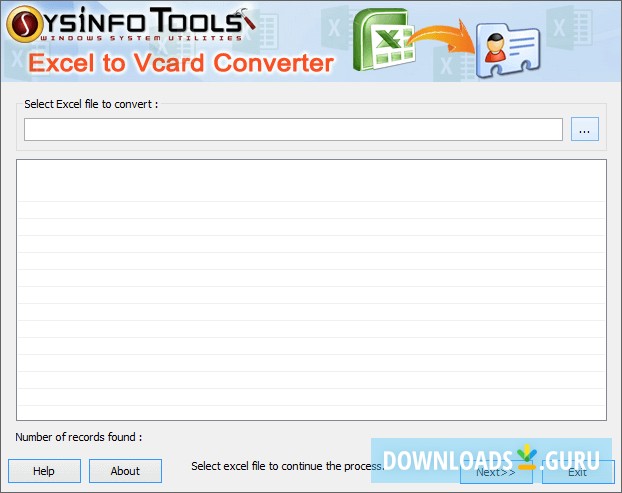 SysInfoTools Excel to vCard Converter