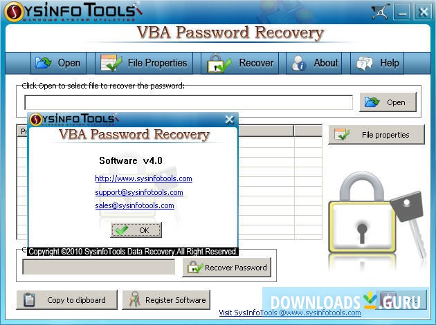 SysInfoTools VBA Password Recovery