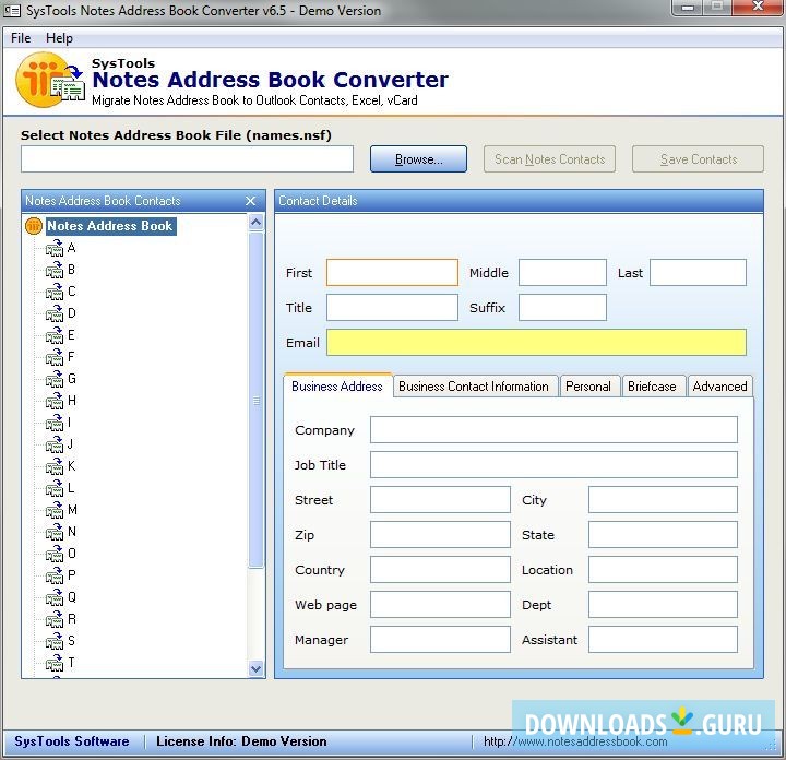 SysTools Notes Address Book Converter