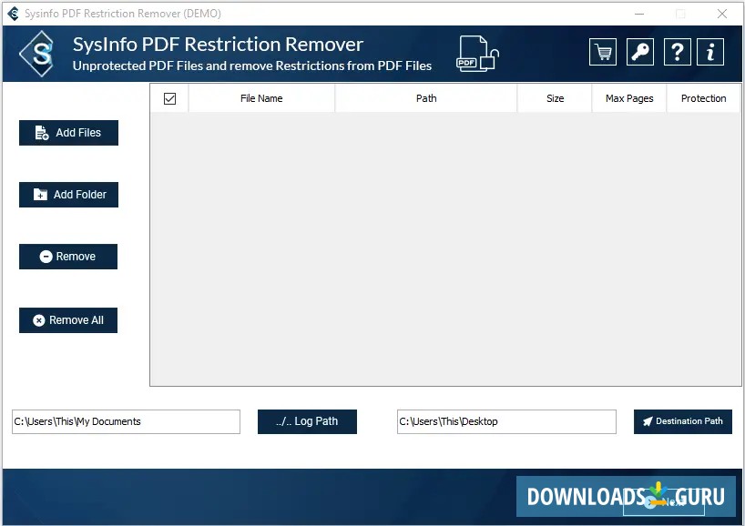 Sysinfo PDF Restriction Remover