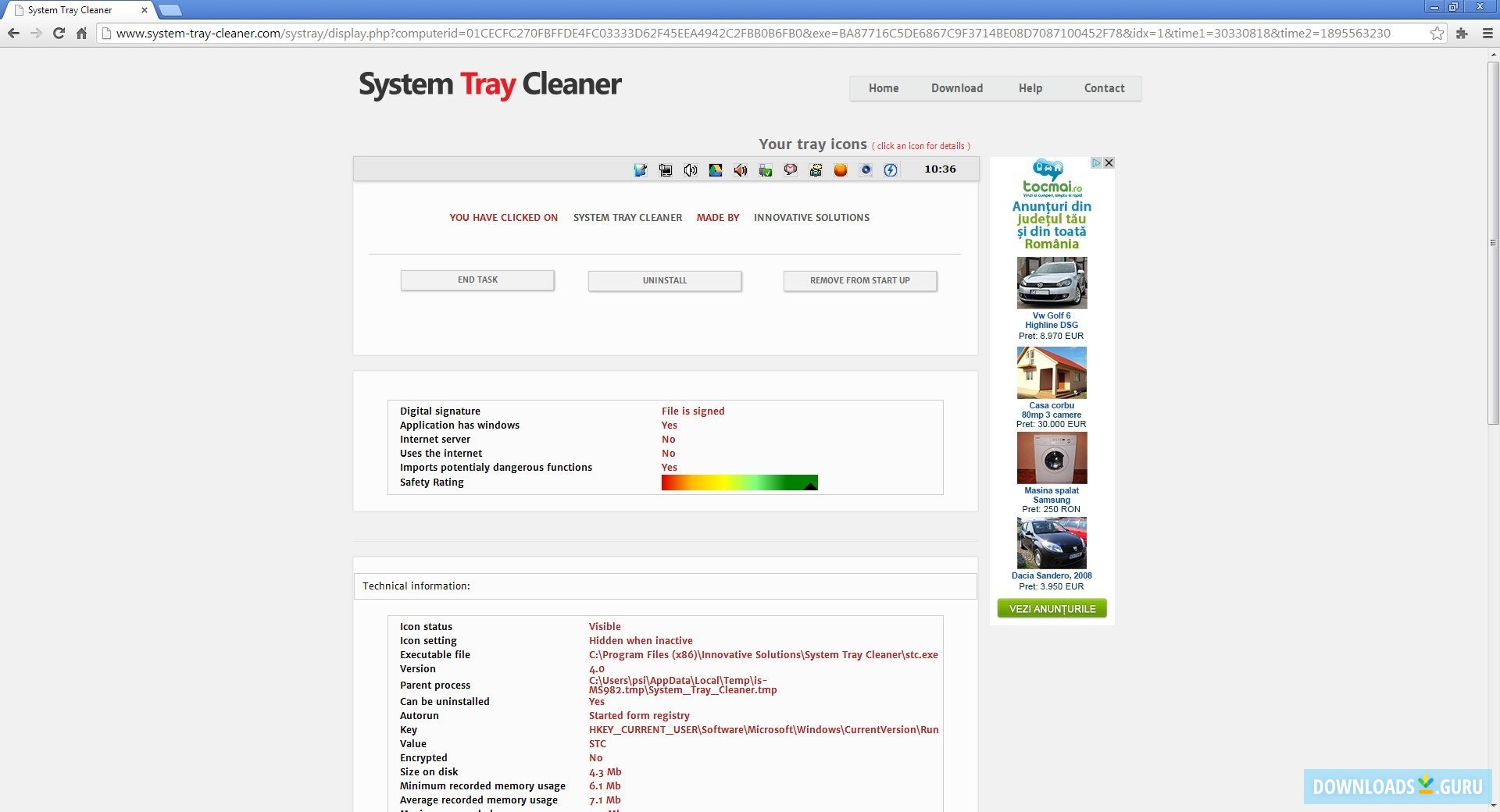 System Tray Cleaner