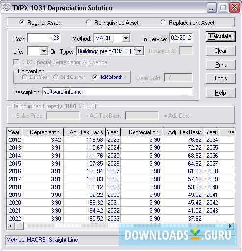 TVPX 1031 Depreciation Solution