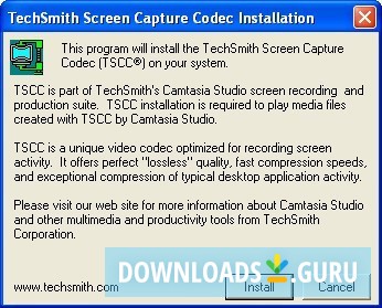 techsmith screen capture codec download gratis