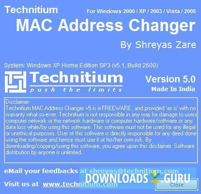 titanium mac address changer