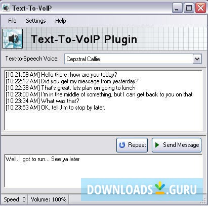 Text-To-VoIP Plug-in
