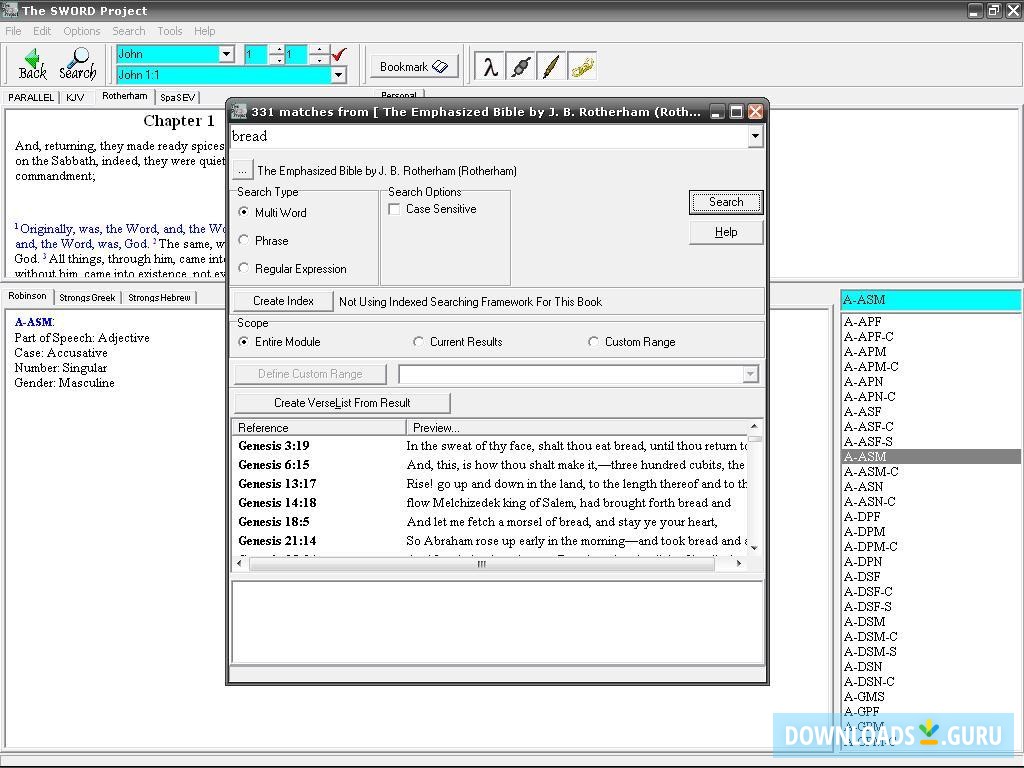 Sword Project-Search window