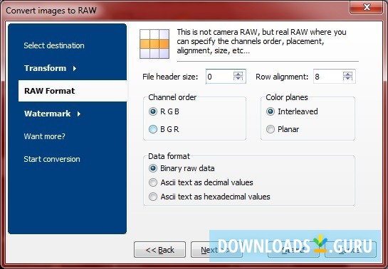 Output Format Settings