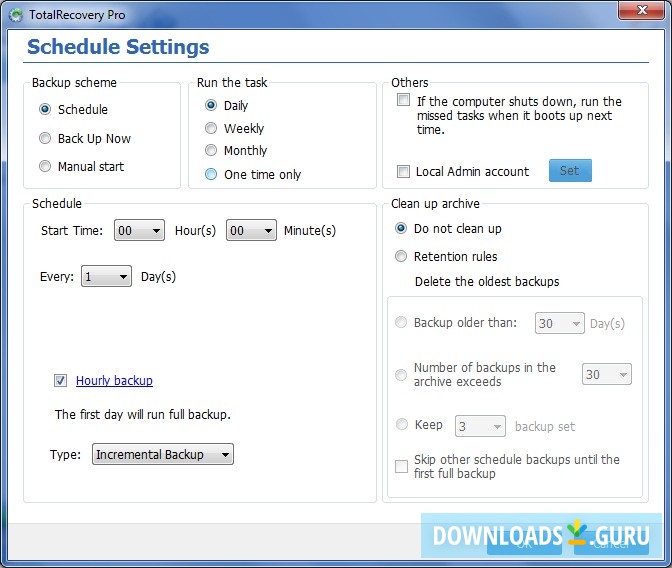 Schedule Settings