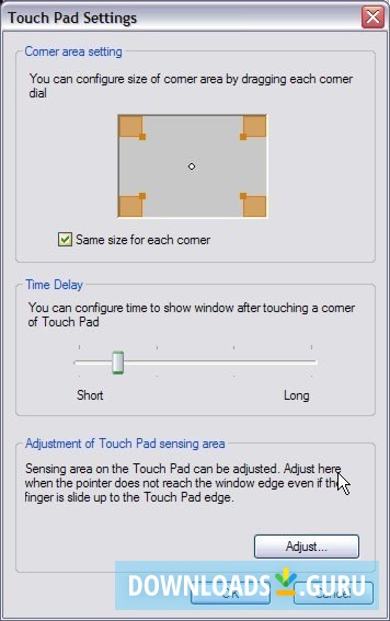 Touch pad settings