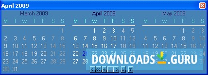 3 Month Calendar Window