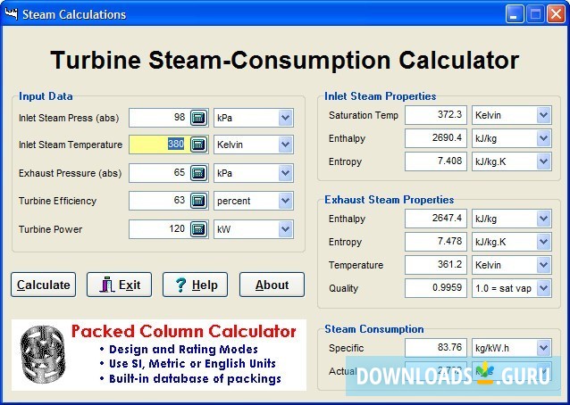 Turbine Steam-Consumption Calculator