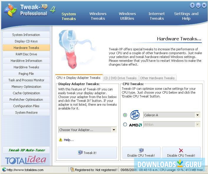 CPU + Display Adapter Tweaks