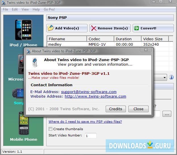Twins video to iPod-Zune-PSP-3GP