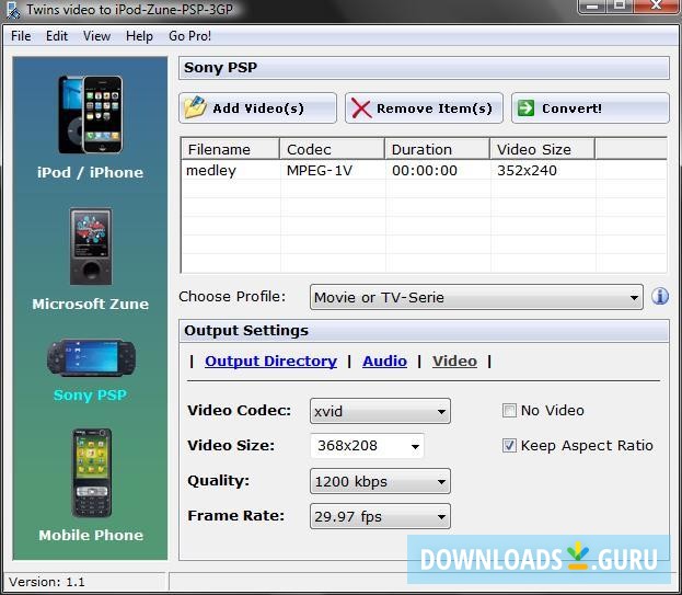 Twins video to iPod-Zune-PSP-3GP