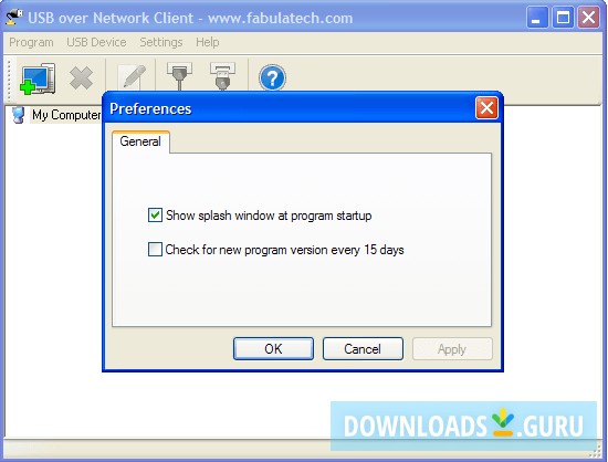 General preferences.