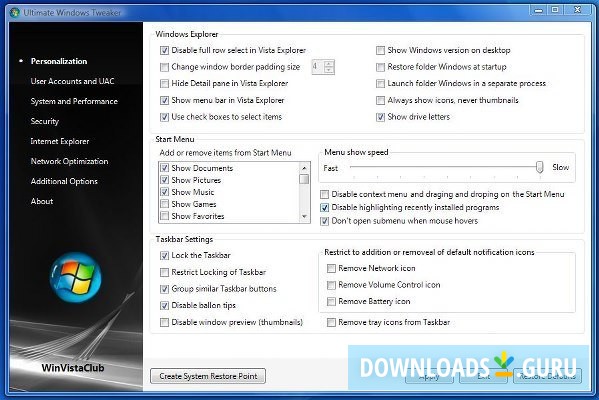 Ultimate Windows Tweaker