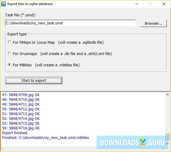 Export to Sqlite Database