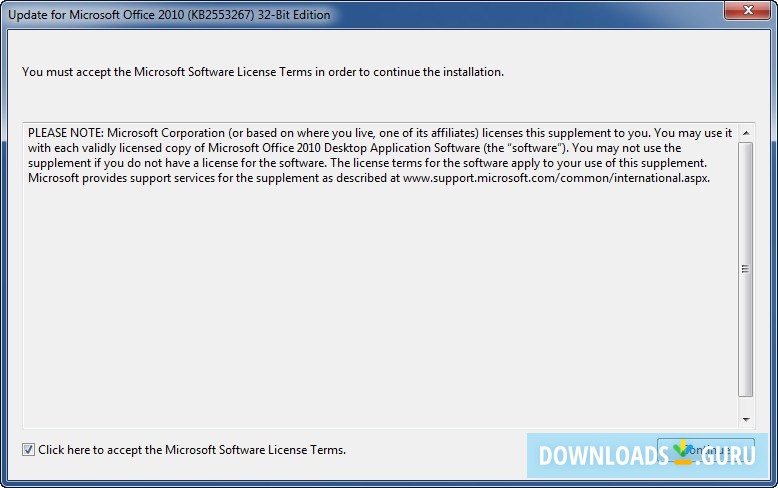 Update for Microsoft Office 2010 (KB2553267) 32-Bit Edition