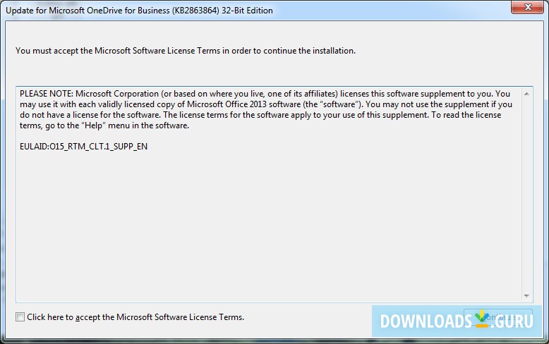 Update for Microsoft OneDrive for Business (KB2863864) 32-Bit Edition