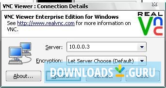 VNC viewer's connection details