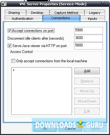 Port and connetcion settings
