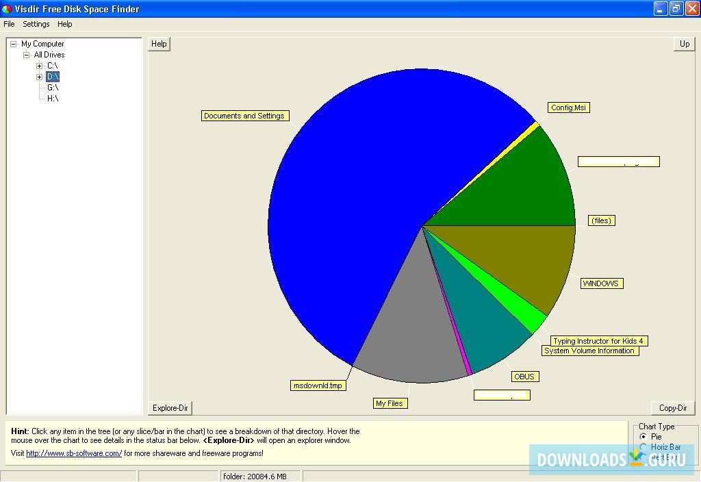 VisDir Free Disk Space Finder