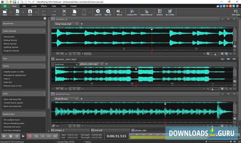 Wavepad Free Audio and Music Editor