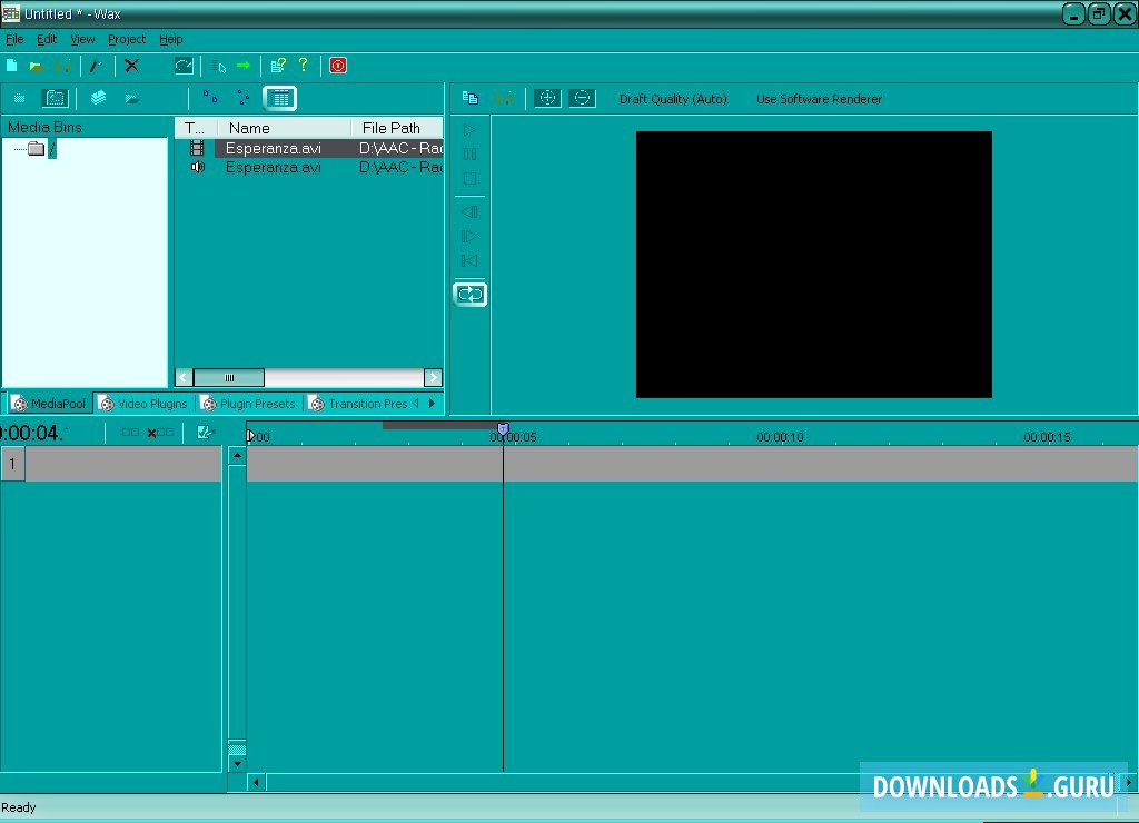 The workspace, load your files and assemble your project