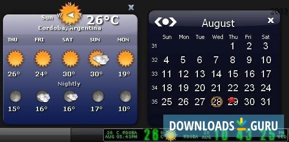 Clock with Calendar and Weather Forecast