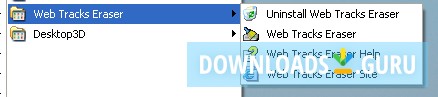 Web Tracks Eraser 1.0 in Start menu
