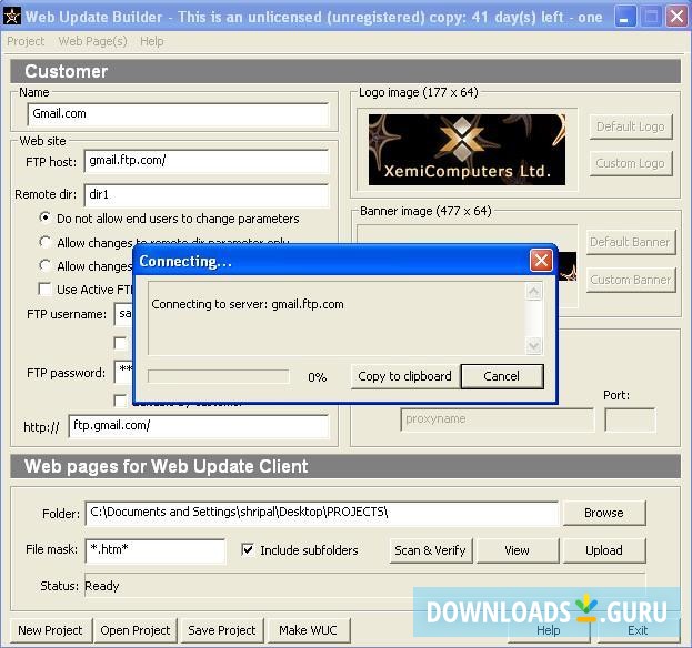 Connecting to the ftp
