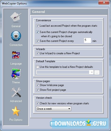 Settings Window